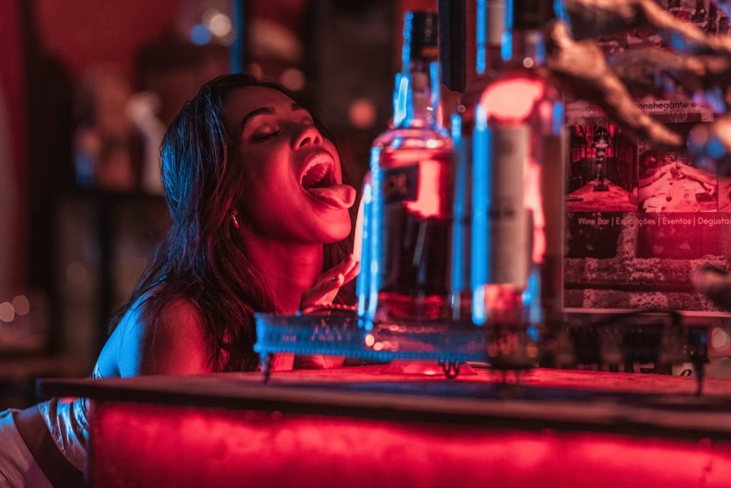 drunk girl in a bar