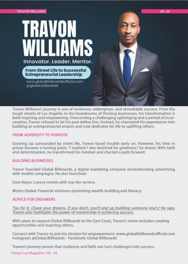 Pump It Up Magazine – November 2024 Featuring Travon Williams - Image 2