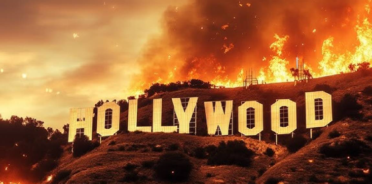 Hollywood in flame